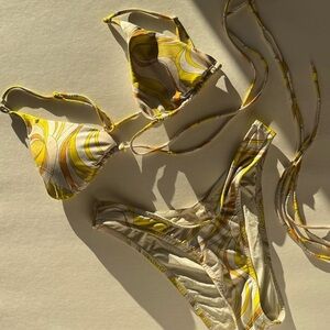 Monica Hansen Yellow and Cream‎ Swirl Bikini